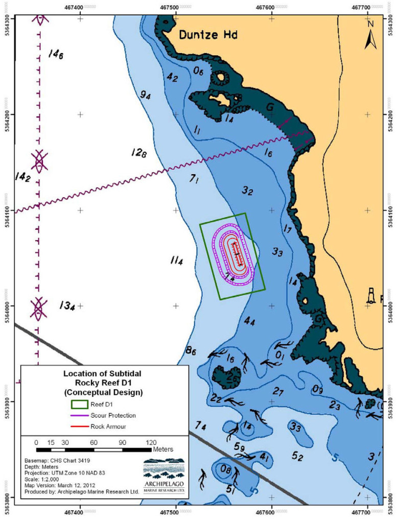 New man made reef chart for Esquimalt harbour